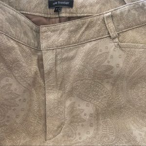 New Frontier Beige Suede Leather Pants*NWT